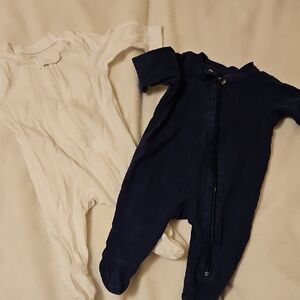 Old Navy Cozy White and Blue Footies One Pieces